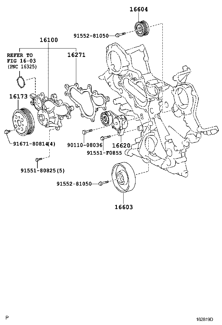  LS460 460L |  WATER PUMP