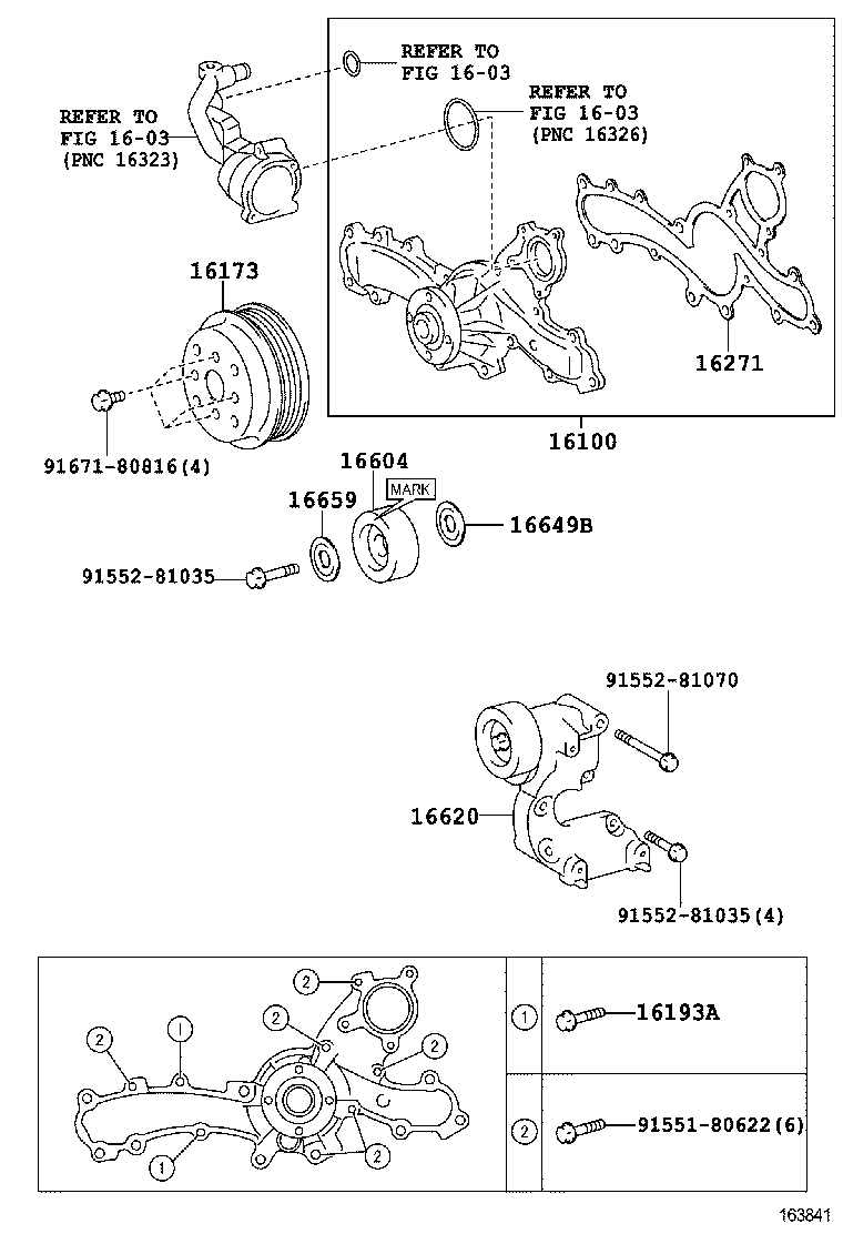  ES250 350 300H |  WATER PUMP