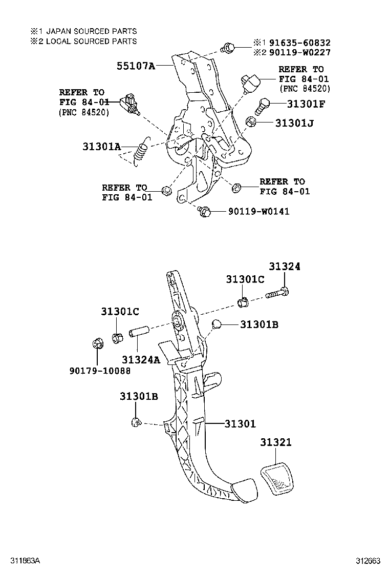  AURIS HYBRID UKP |  CLUTCH PEDAL FLEXIBLE HOSE
