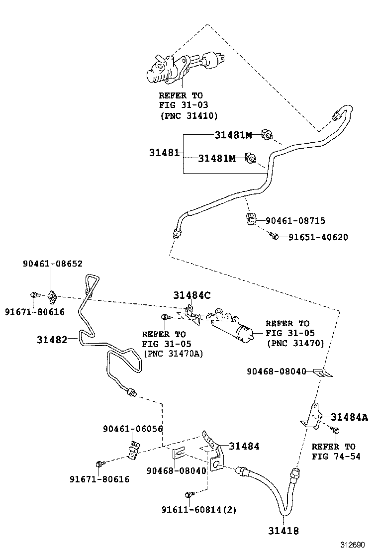  RAV4 |  CLUTCH PEDAL FLEXIBLE HOSE