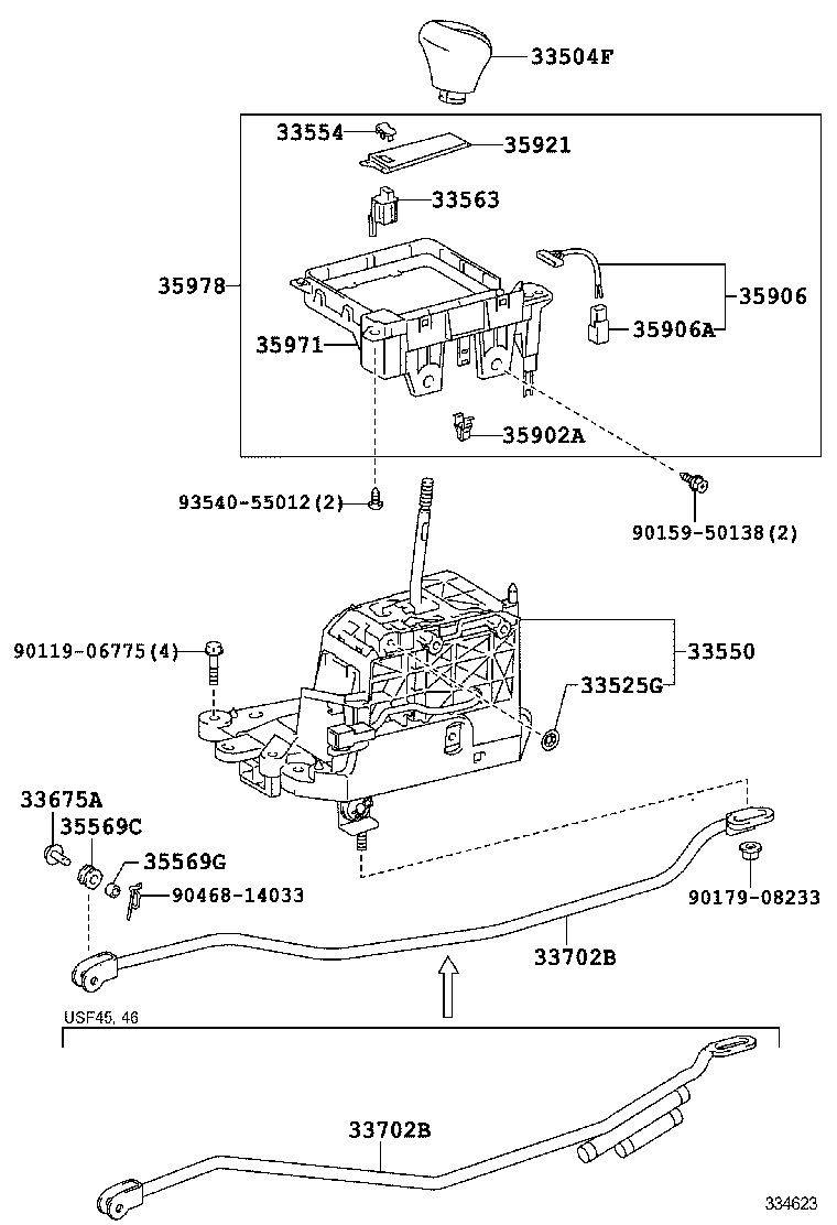  LS460 460L |  SHIFT LEVER RETAINER