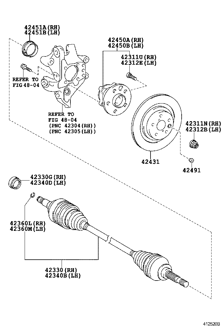  LS460 460L |  REAR AXLE SHAFT HUB