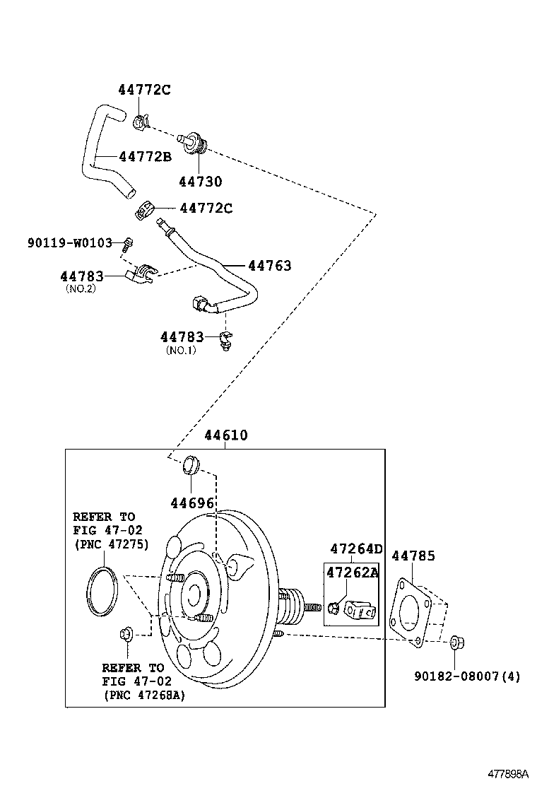  YARIS HYBRID FRP |  BRAKE BOOSTER VACUUM TUBE