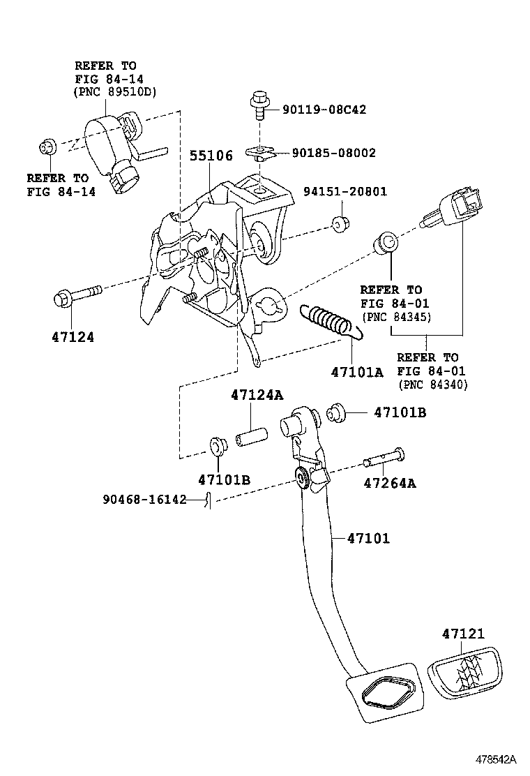  AURIS HYBRID UKP |  BRAKE PEDAL BRACKET