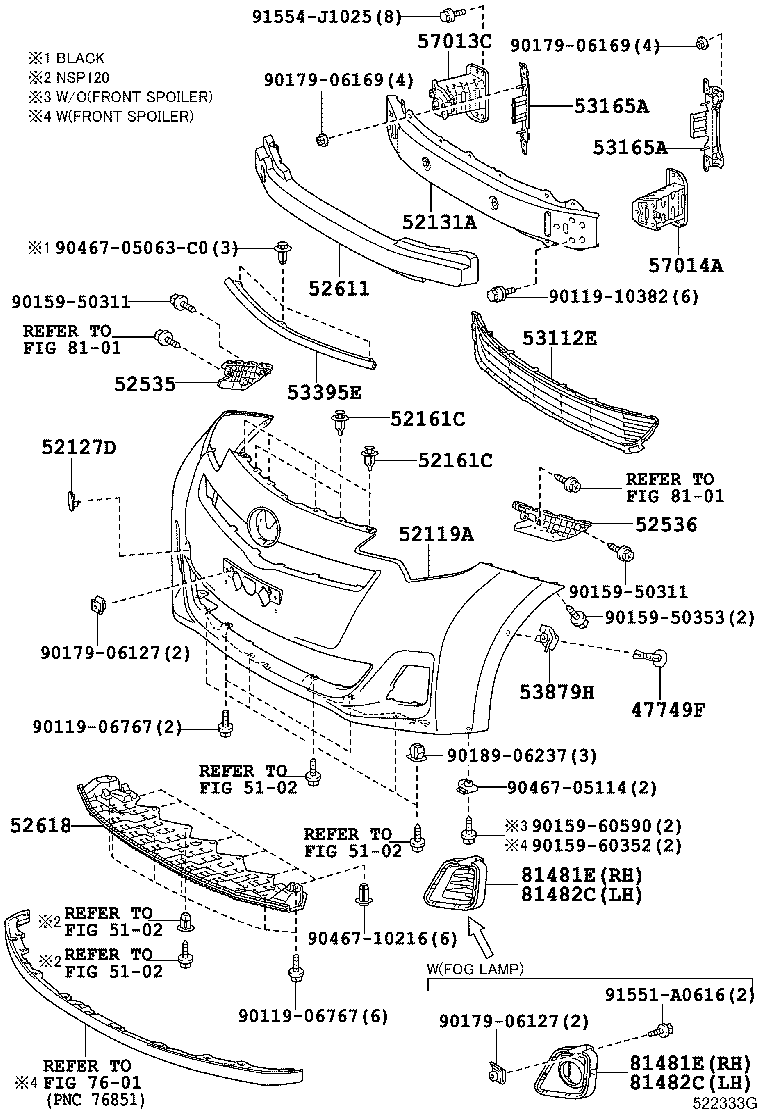  VERSO S |  FRONT BUMPER BUMPER STAY