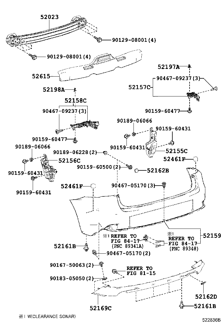  IS250 300H |  REAR BUMPER BUMPER STAY