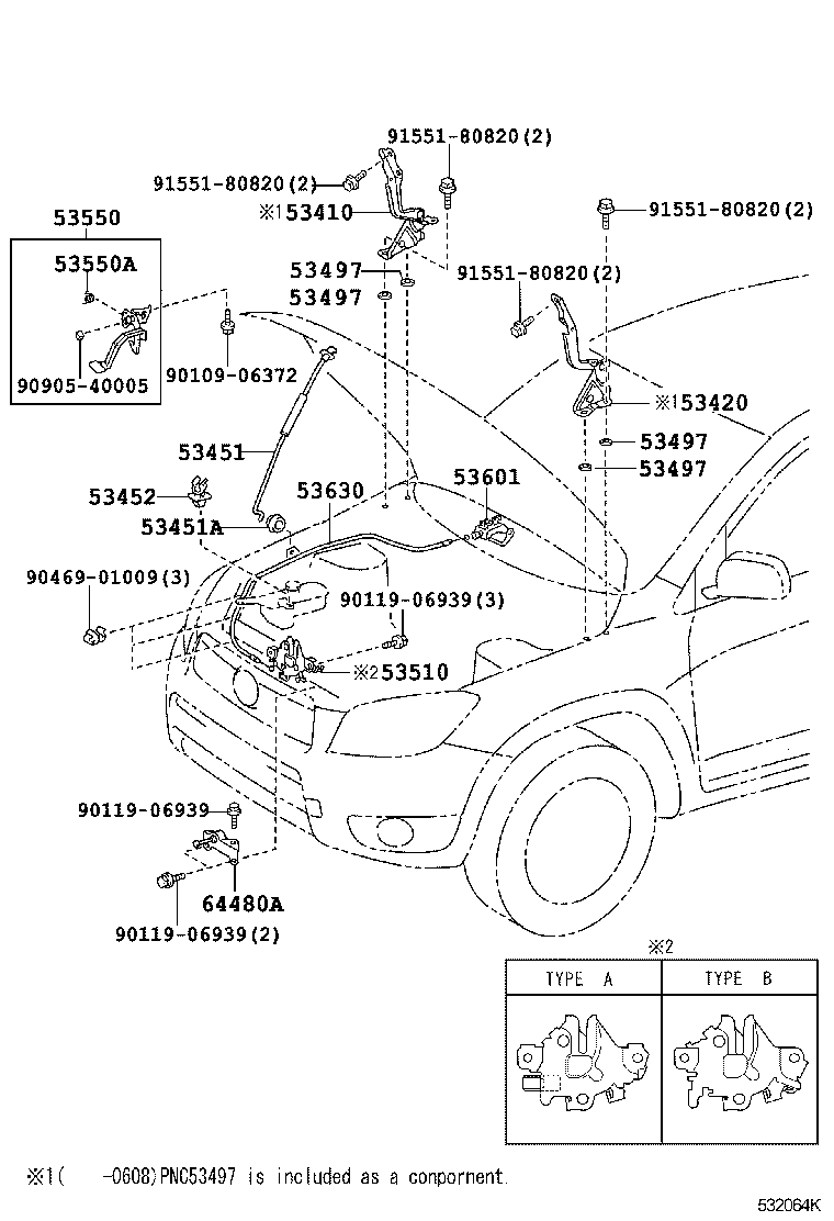  RAV4 |  HOOD LOCK HINGE