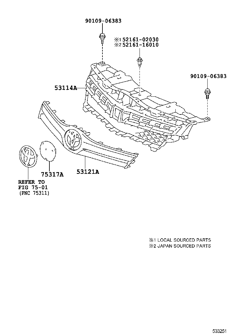  AURIS HYBRID |  RADIATOR GRILLE