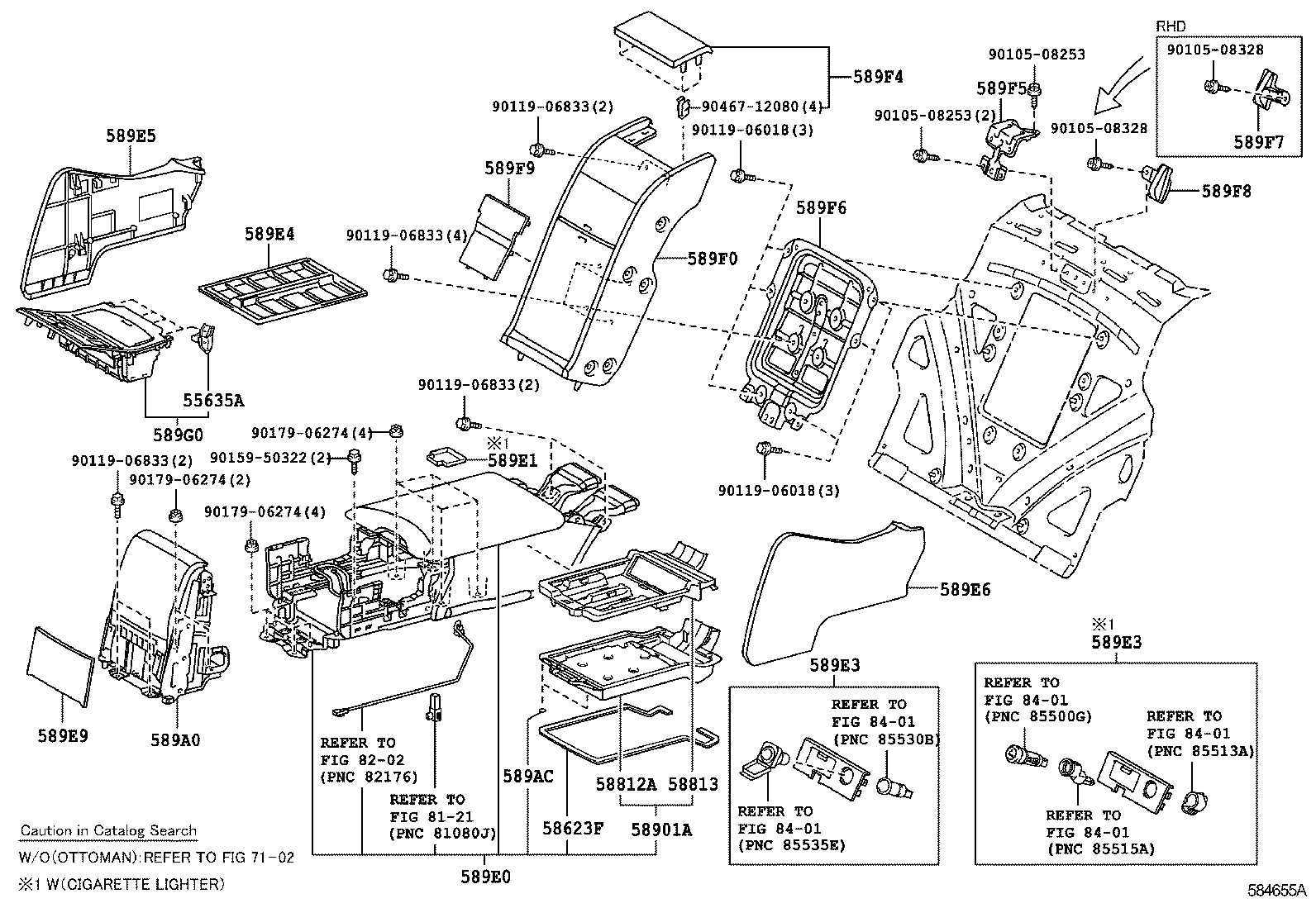  LS460 460L |  CONSOLE BOX BRACKET