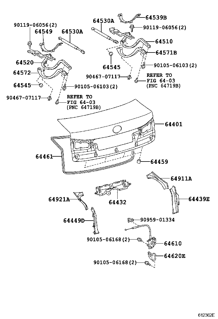  IS250 350 2 D |  LUGGAGE COMPARTMENT DOOR LOCK