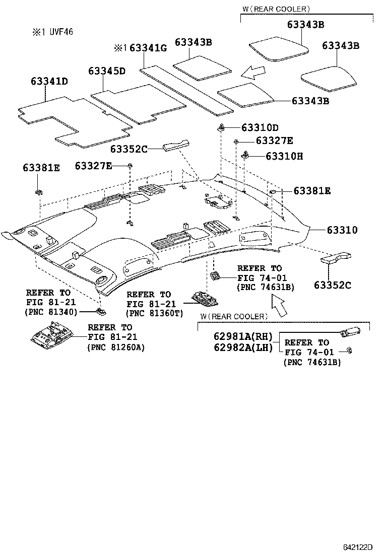  LS600H 600HL |  ROOF HEADLINING SILENCER PAD