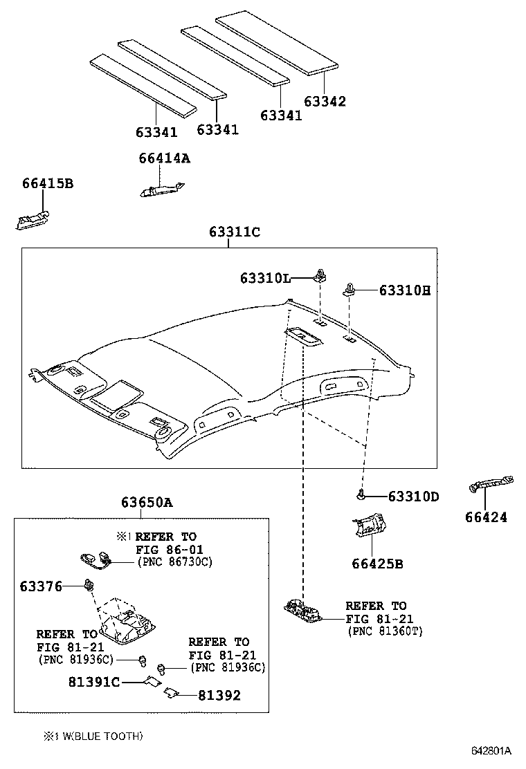  CAMRY HYBRID |  ROOF HEADLINING SILENCER PAD