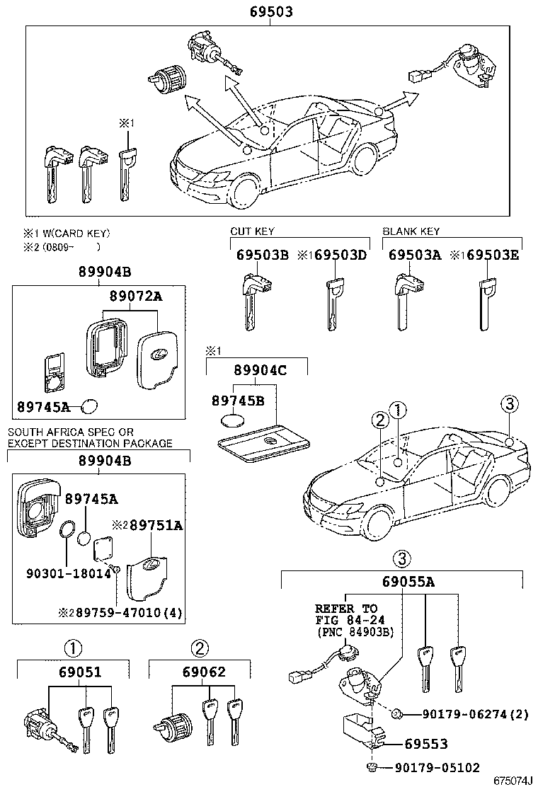  LS600H 600HL |  LOCK CYLINDER SET