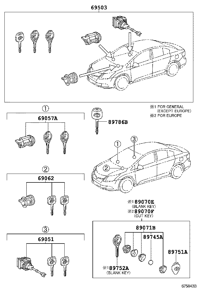  AVENSIS |  LOCK CYLINDER SET