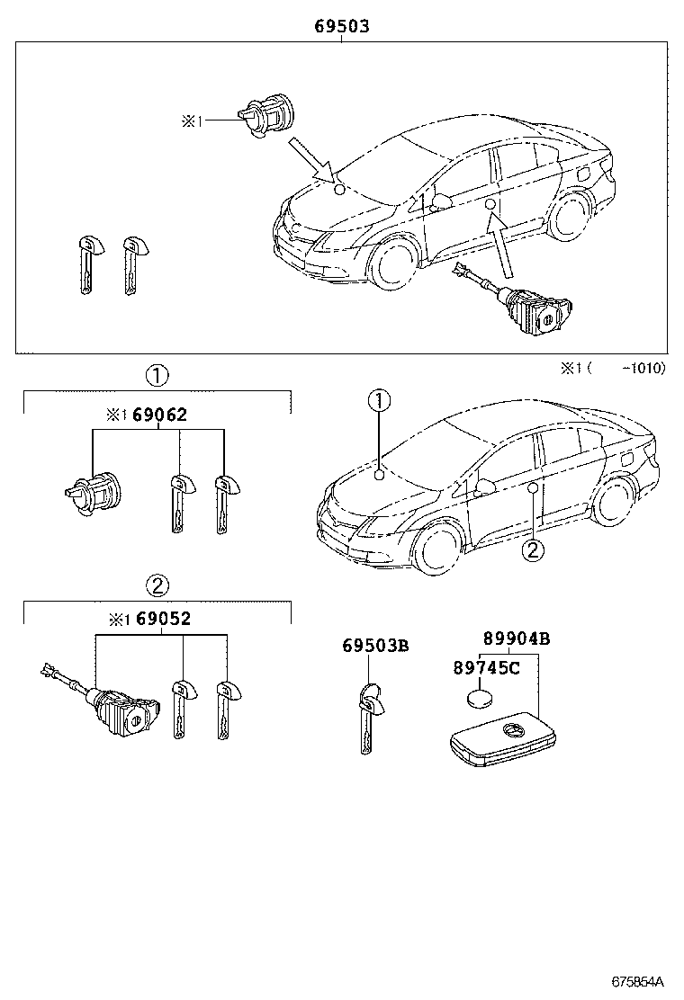  AVENSIS |  LOCK CYLINDER SET