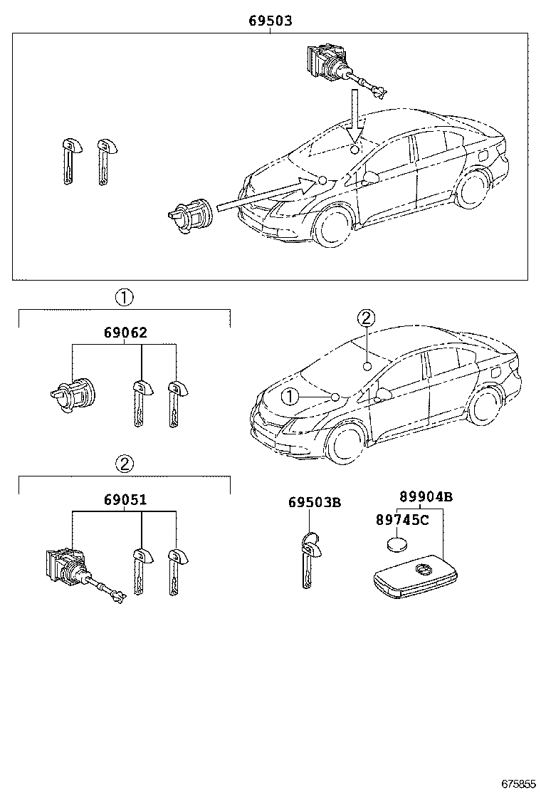  AVENSIS |  LOCK CYLINDER SET