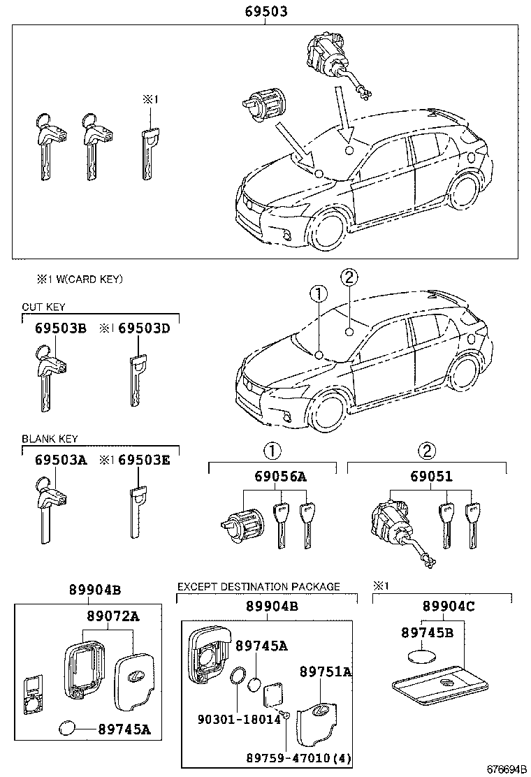  CT200H |  LOCK CYLINDER SET