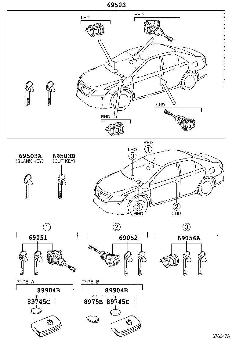  CAMRY HYBRID |  LOCK CYLINDER SET