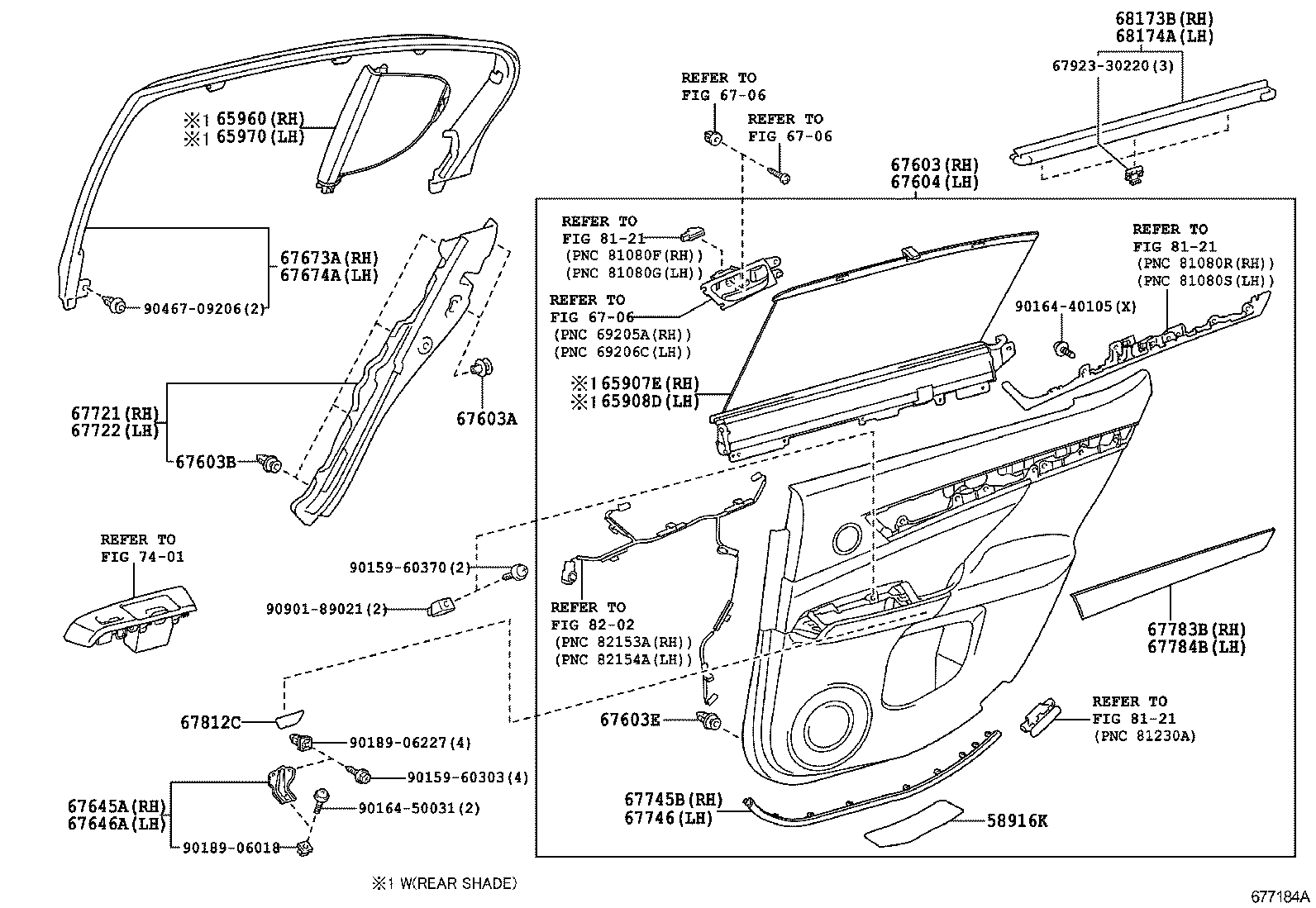  GS GS HYBRID |  REAR DOOR PANEL GLASS