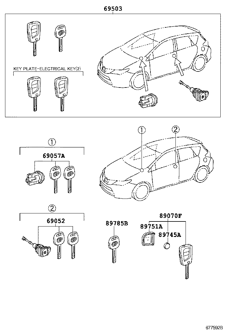  AURIS HYBRID UKP |  LOCK CYLINDER SET