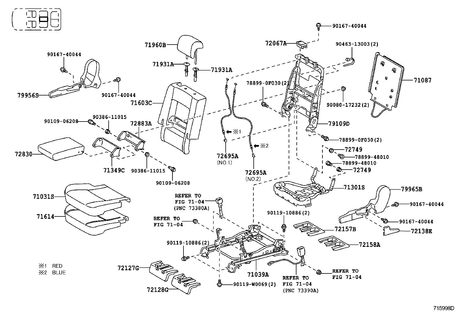  VERSO |  REAR SEAT SEAT TRACK