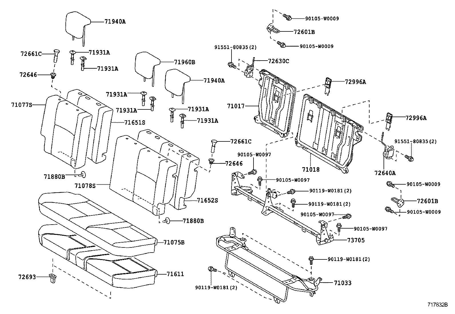  YARIS HYBRID FRP |  REAR SEAT SEAT TRACK