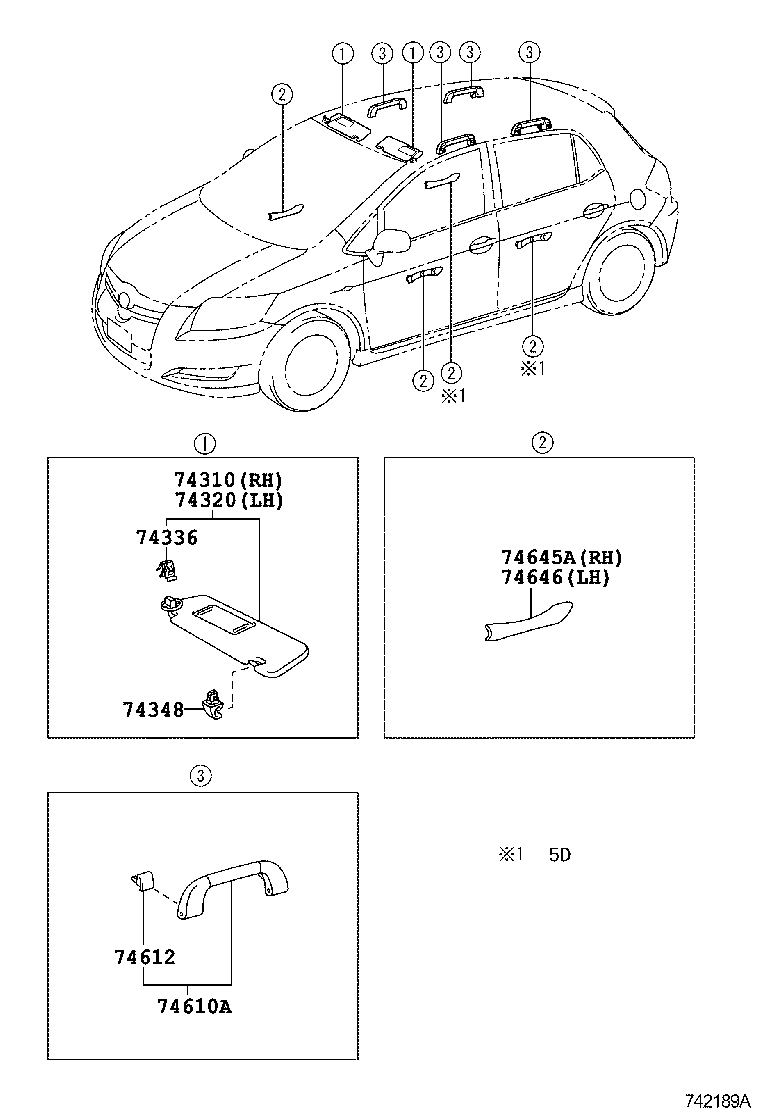  AURIS COROLLA |  ARMREST VISOR