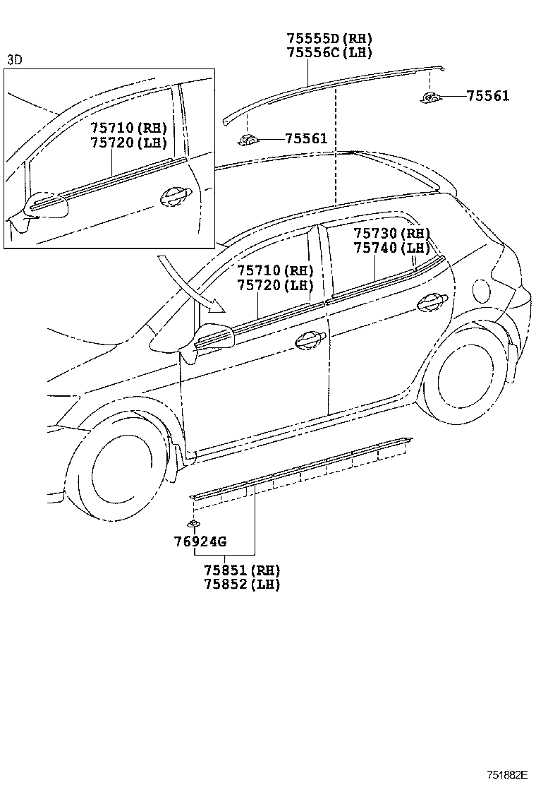  AURIS HYBRID |  SIDE MOULDING