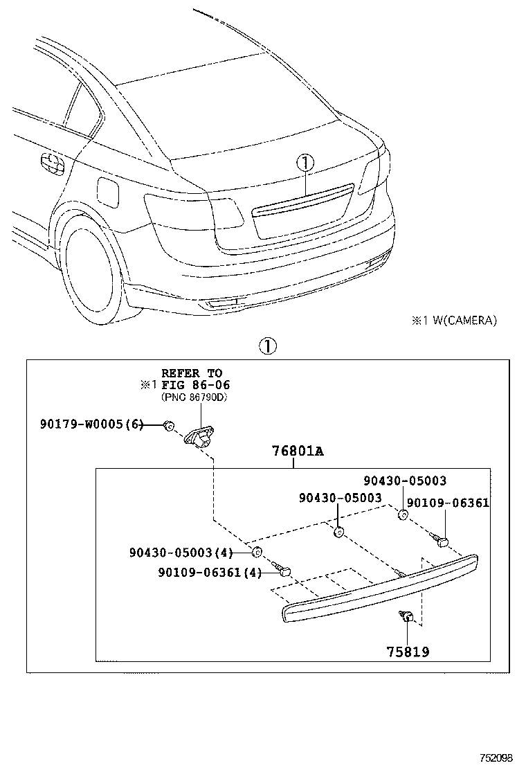  AVENSIS |  REAR MOULDING