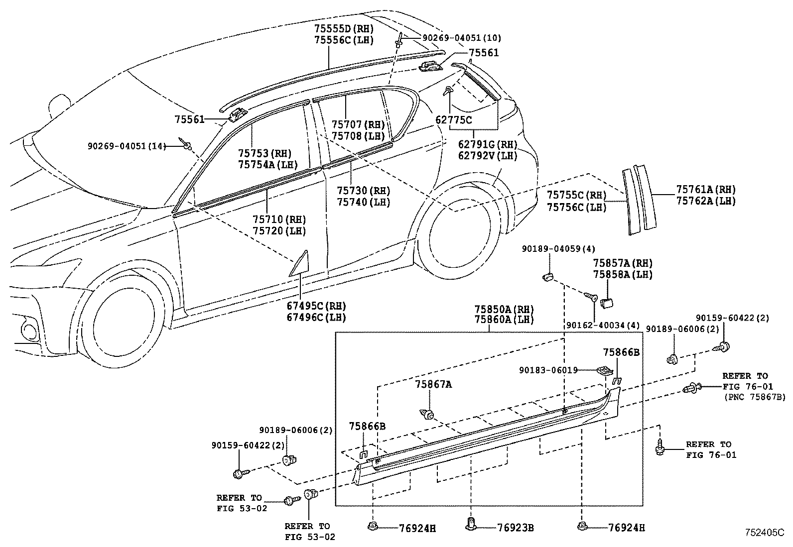  CT200H |  SIDE MOULDING