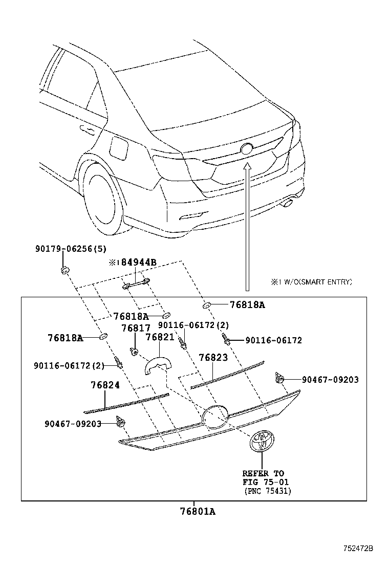  CAMRY HYBRID |  REAR MOULDING