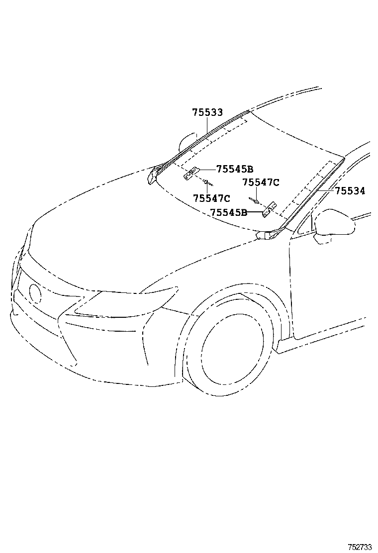  ES250 350 300H |  FRONT MOULDING