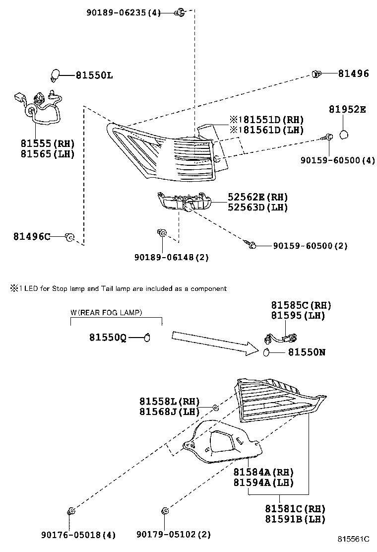  CT200H |  REAR COMBINATION LAMP