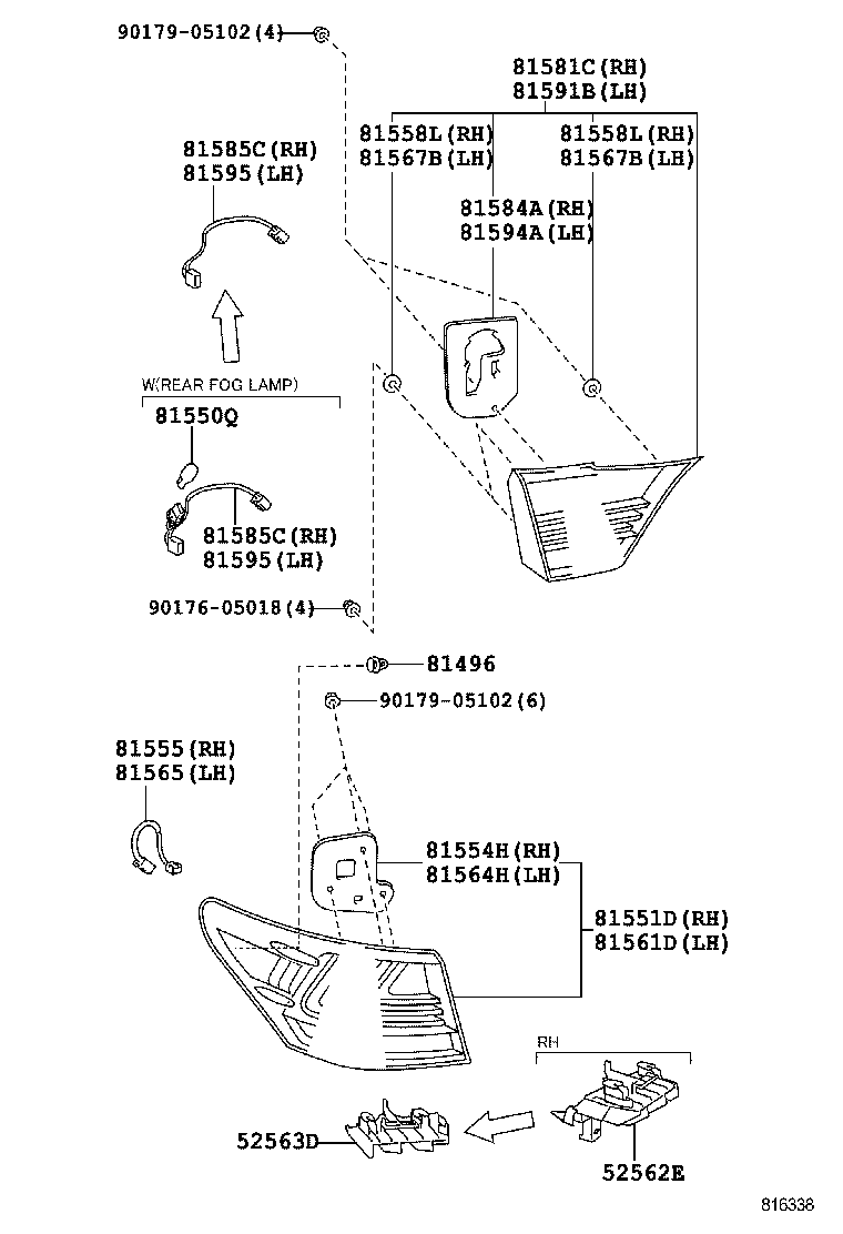  LS600H 600HL |  REAR COMBINATION LAMP