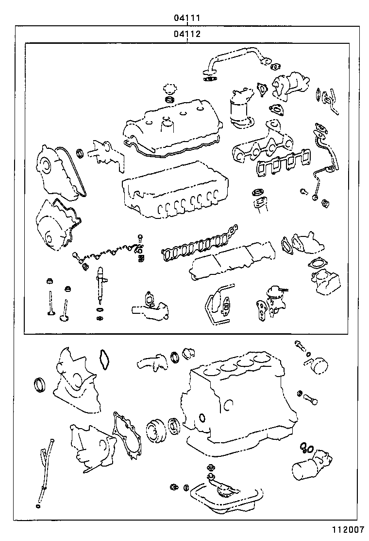  PICNIC AVENSIS VERSO |  ENGINE OVERHAUL GASKET KIT