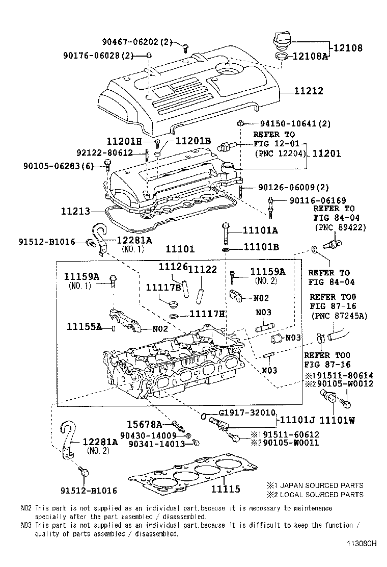  COROLLA VERSO |  CYLINDER HEAD