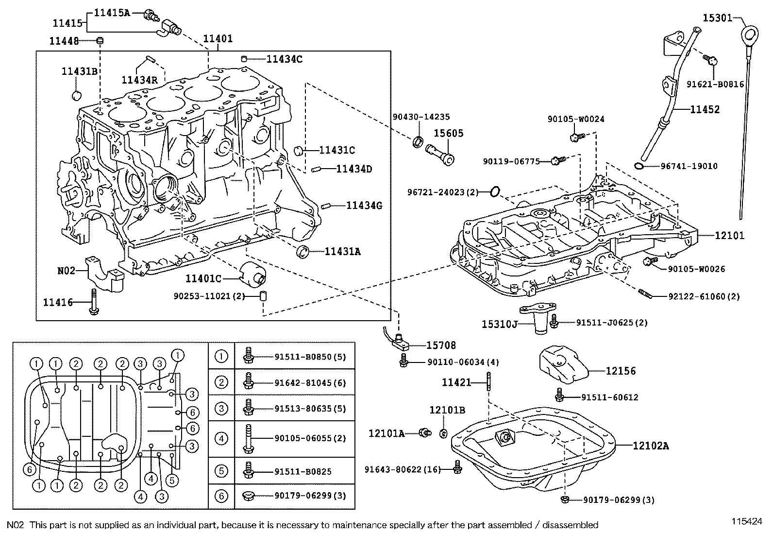  COROLLA VERSO |  CYLINDER BLOCK