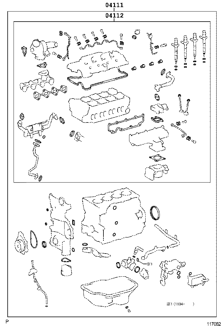  AURIS HYBRID UKP |  ENGINE OVERHAUL GASKET KIT