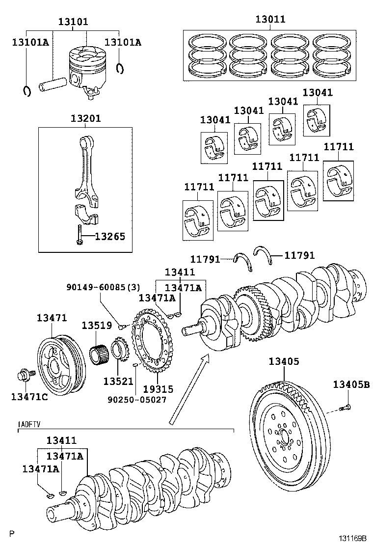  AURIS HYBRID UKP |  CRANKSHAFT PISTON