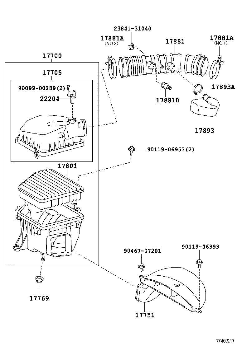  IS250 350 2 D |  AIR CLEANER