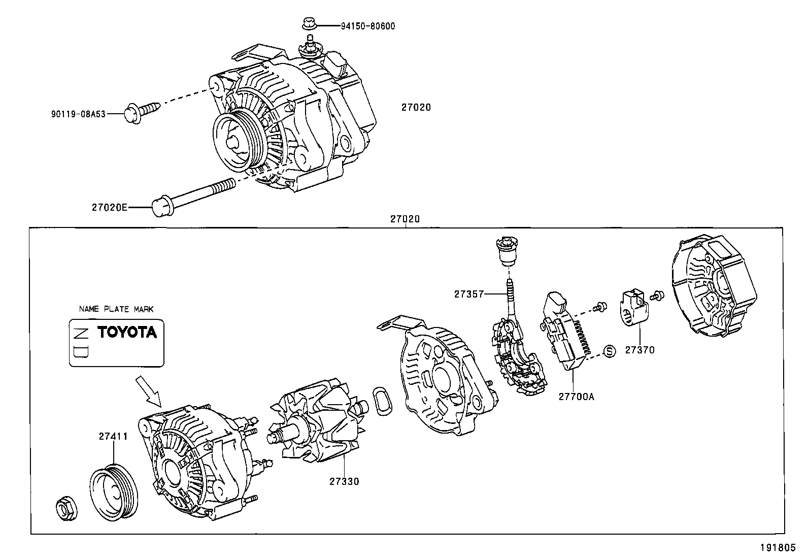  YARIS ECHO VERSO |  ALTERNATOR