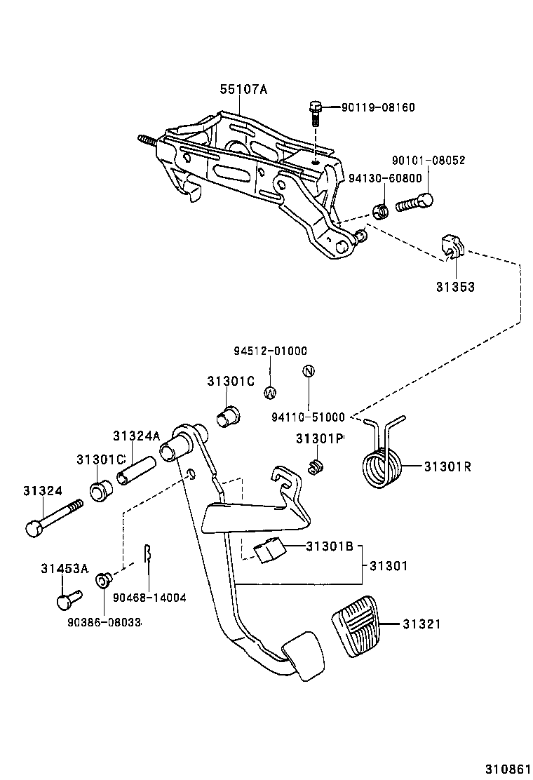  HIACE HIACE S B V |  CLUTCH PEDAL FLEXIBLE HOSE