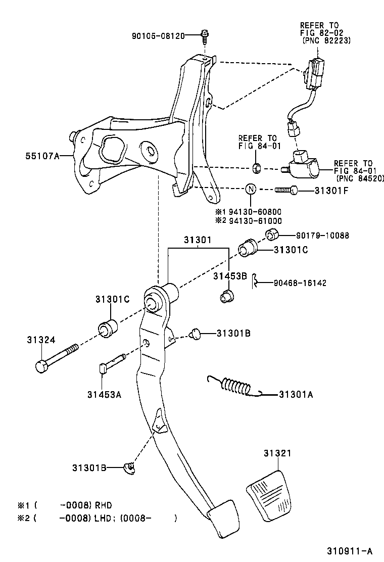  YARIS ECHO VERSO |  CLUTCH PEDAL FLEXIBLE HOSE