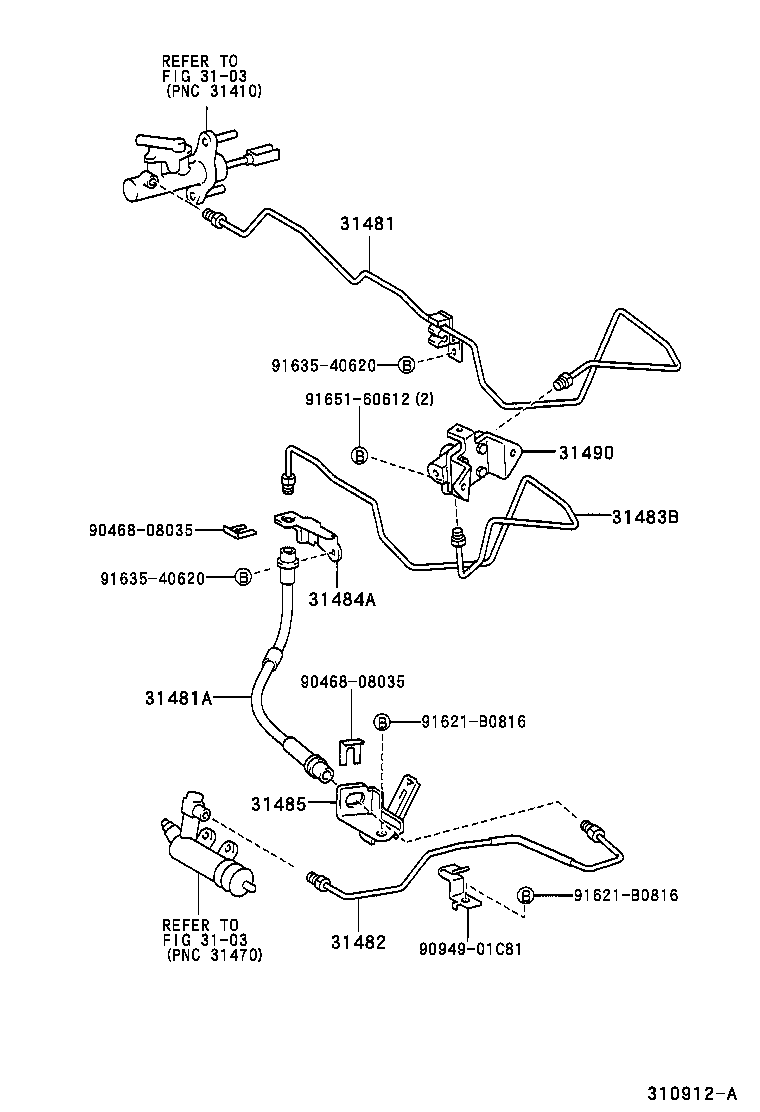  YARIS ECHO VERSO |  CLUTCH PEDAL FLEXIBLE HOSE