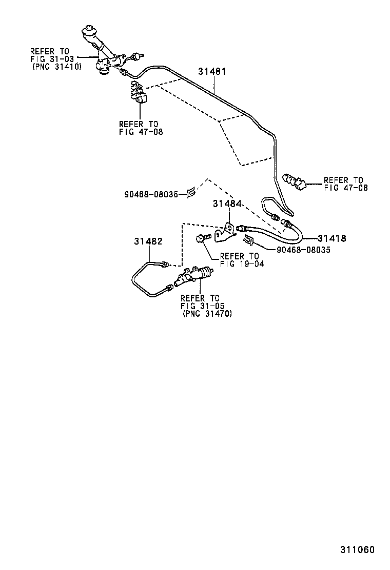  LAND CRUISER 120 |  CLUTCH PEDAL FLEXIBLE HOSE