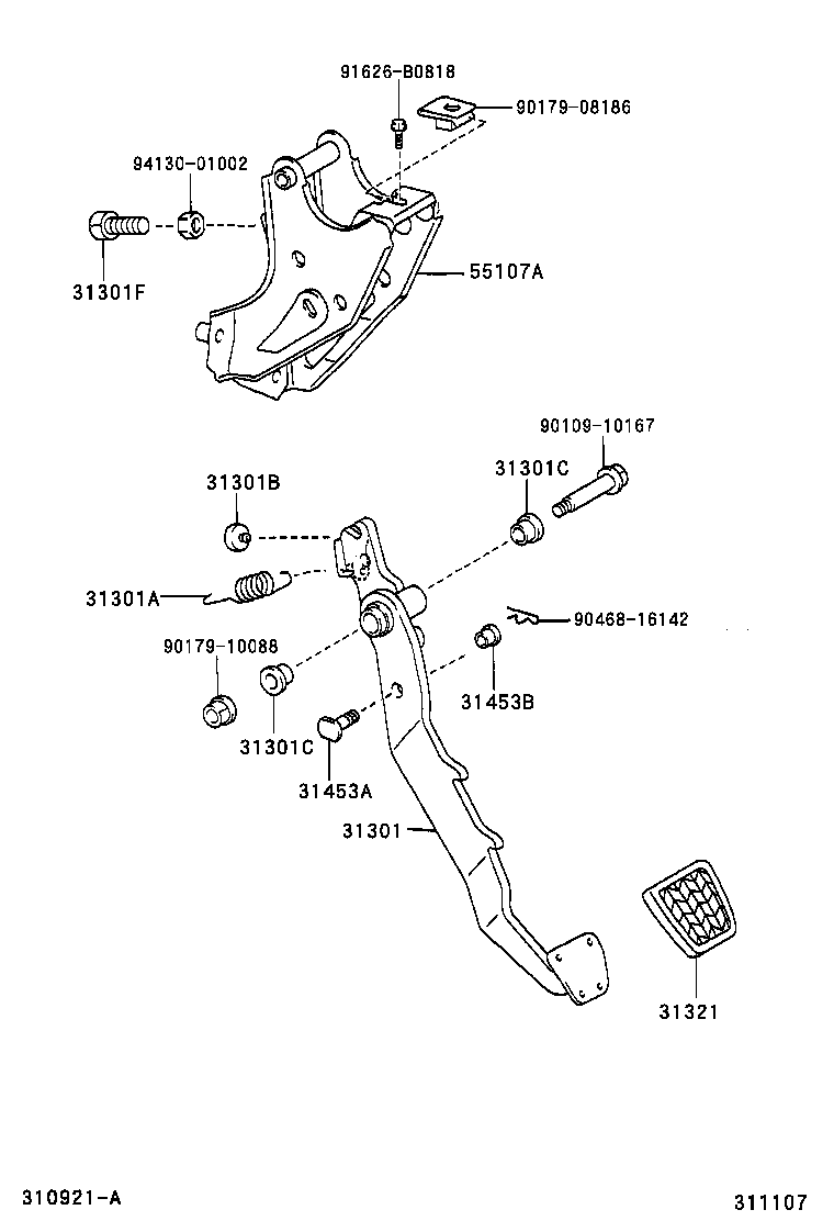  AVENSIS |  CLUTCH PEDAL FLEXIBLE HOSE