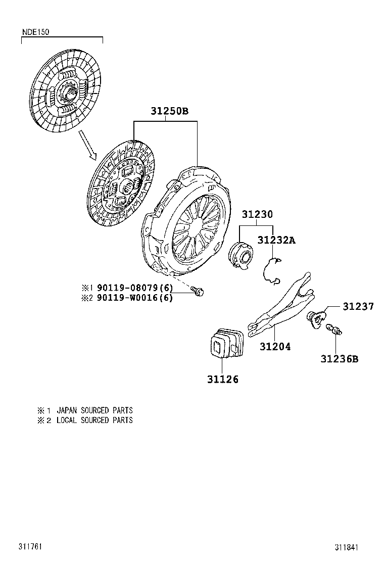  AURIS HYBRID UKP |  CLUTCH RELEASE FORK