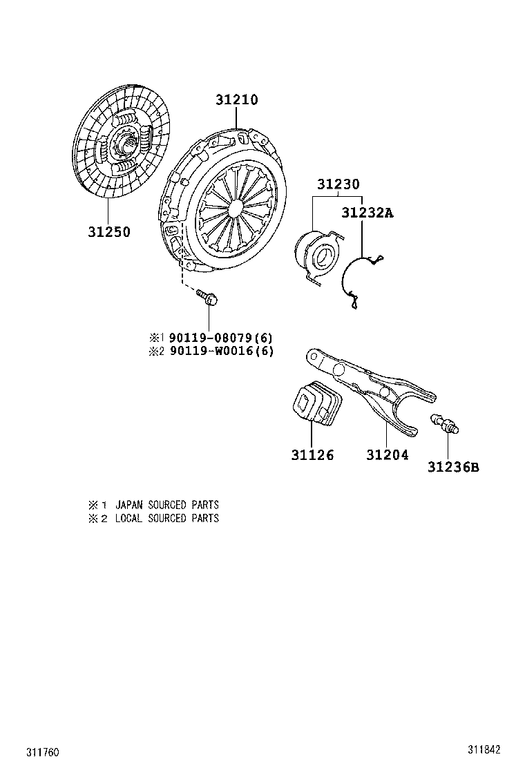  AURIS HYBRID UKP |  CLUTCH RELEASE FORK