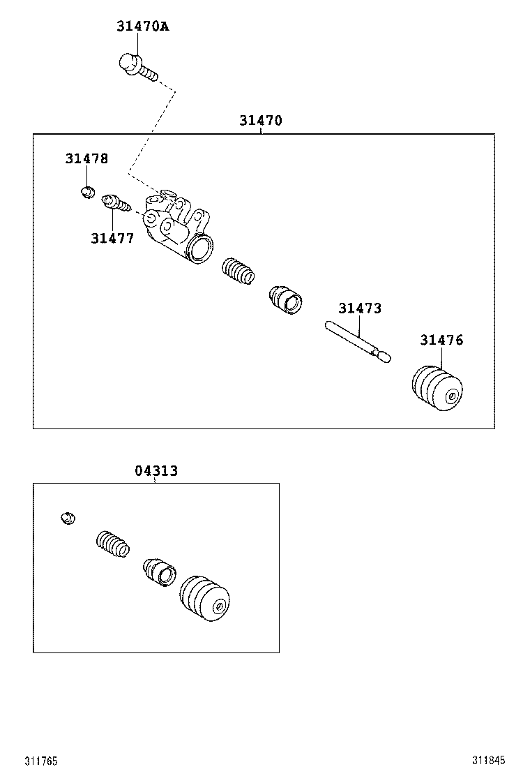  AURIS HYBRID UKP |  CLUTCH RELEASE CYLINDER