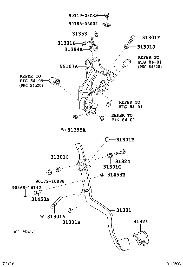  AURIS HYBRID UKP |  CLUTCH PEDAL FLEXIBLE HOSE